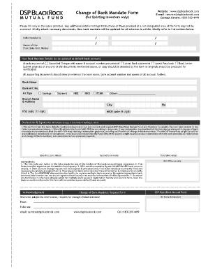 Dsp Change of Bank Form