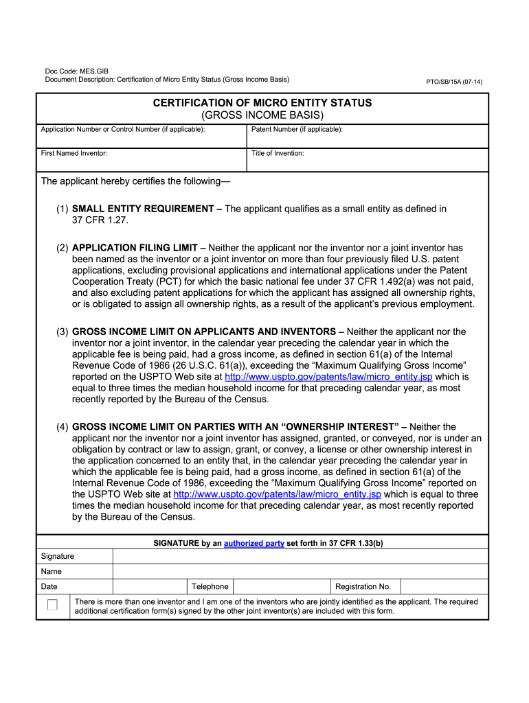  Pto Sb 15a Form 2014