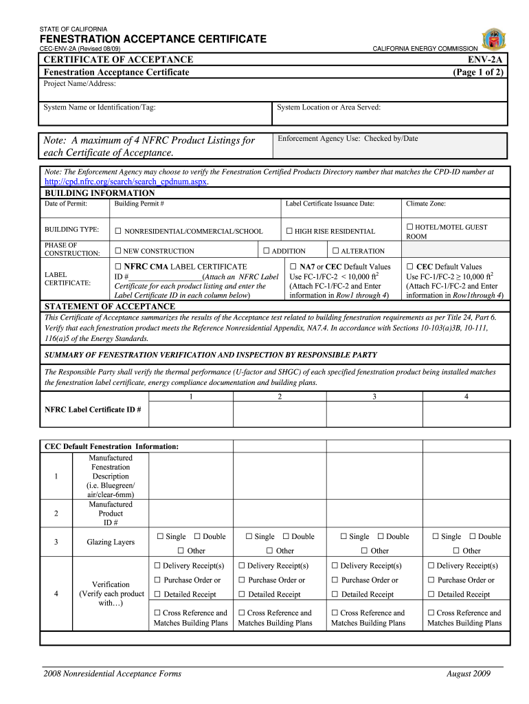 Get and Sign ENV 2A  California Energy Commission  State of California  Energy Ca 2009-2022 Form