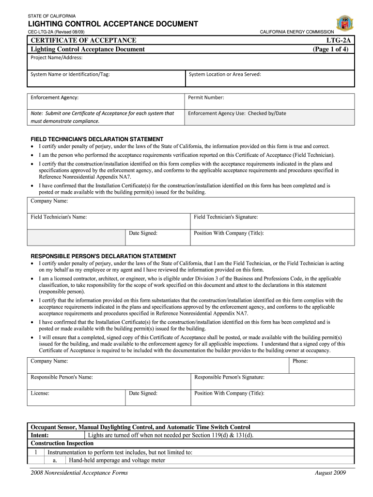  Equipment Acceptance Form Template 2009-2024