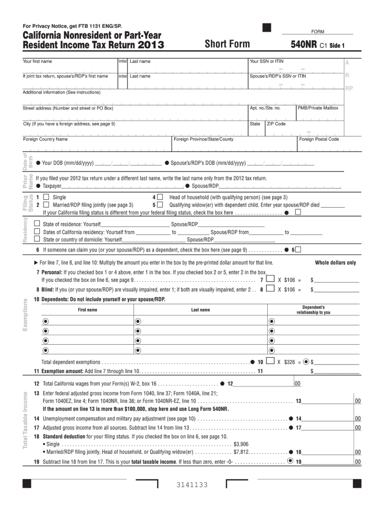  California 540nr Transcript  Form 2013