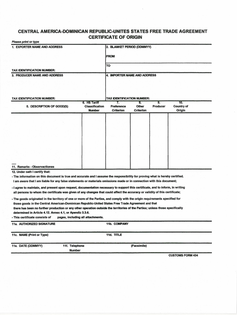 Cafta Form