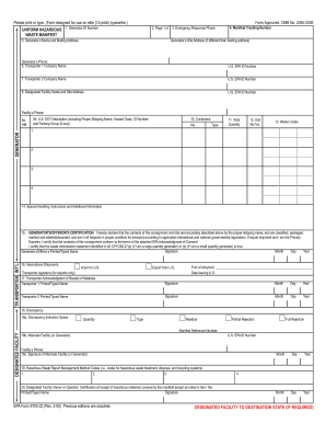 hazmat shipping manifest template