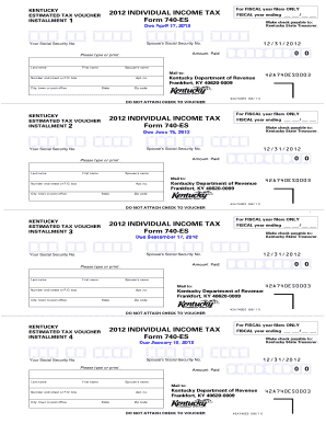 Individual Income Tax Estimated Tax Voucher 740 Es Form