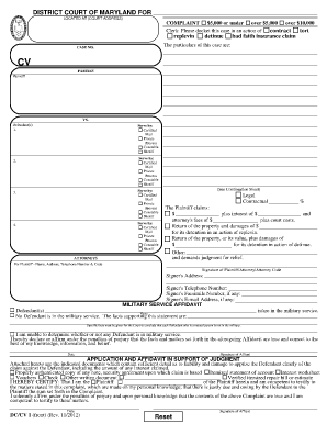 Complaint Form Maryland Courts Courts State Md