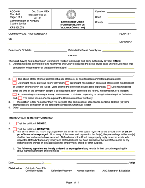 expungement order misdemeanor forms violation form michigan conviction felony kentucky aoc sign pdf fillable signnow printable court pdffiller case fill