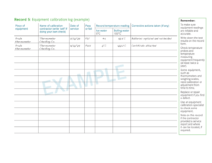 Thermometer Calibration Log Example  Form