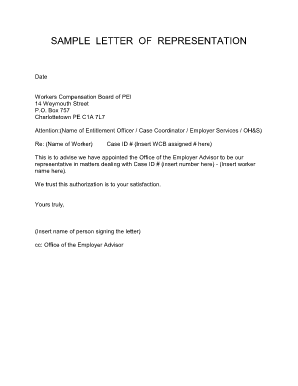 Representation Letter Format to Government