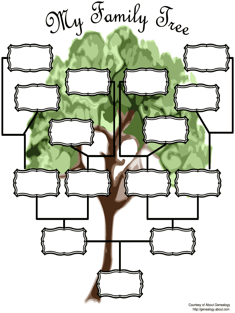 Fillable Family Tree Charts  Form
