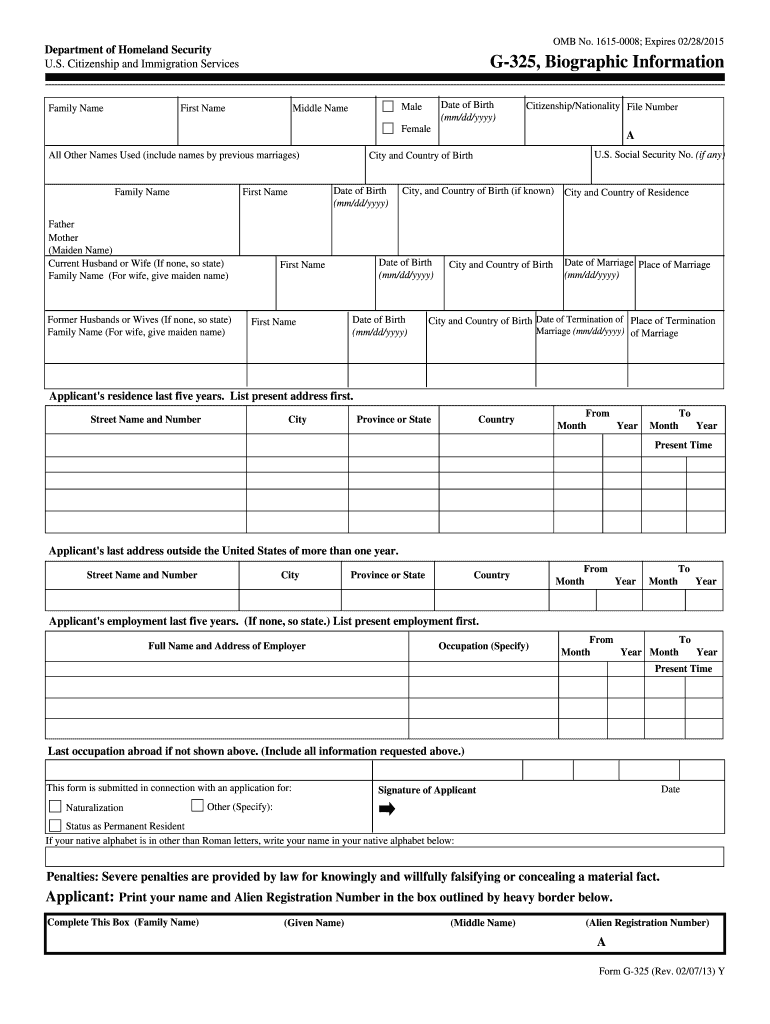 G325 Form