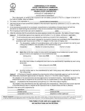 Commonwealth of Virigina Form Scc710