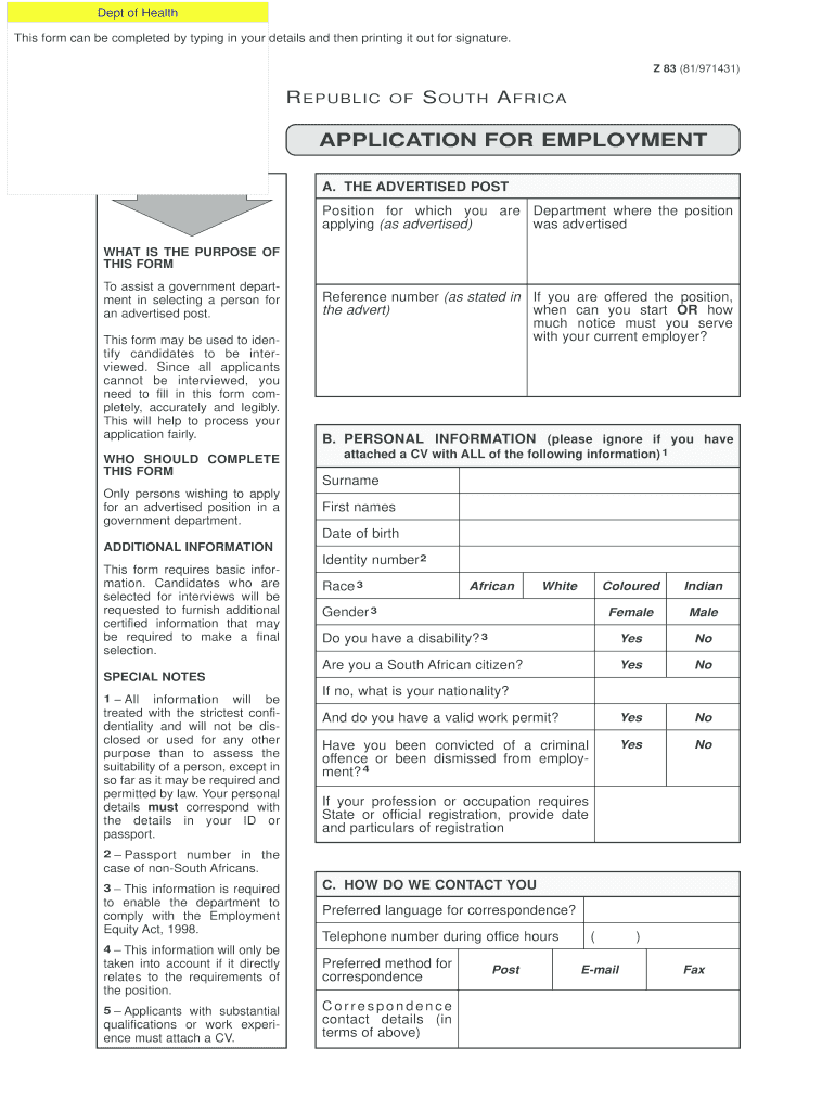 Z83 Form