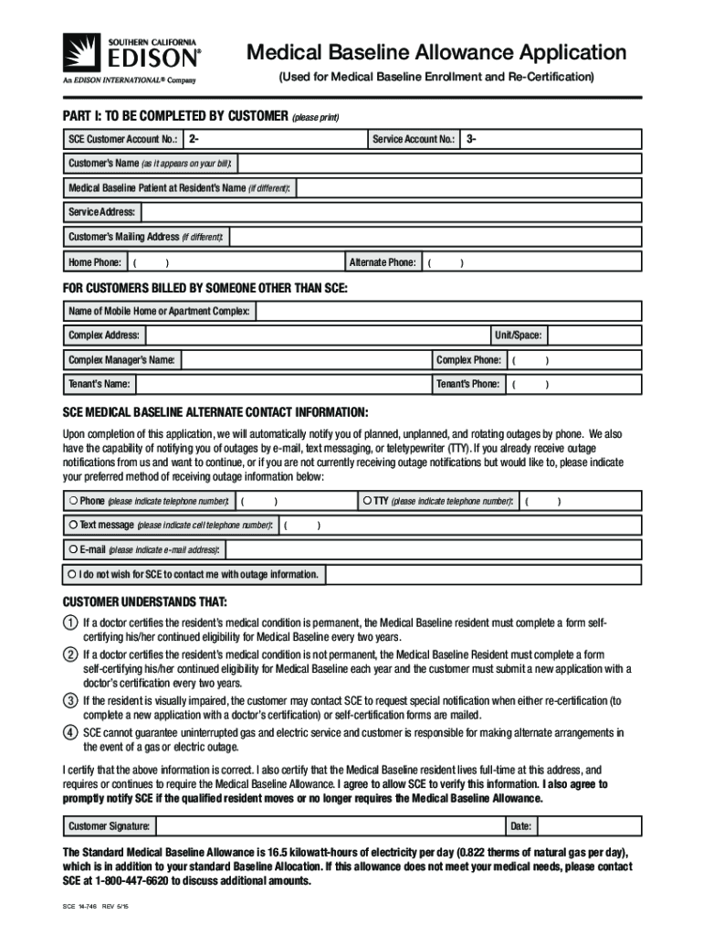  Sce Medical Baseline  Form 2013