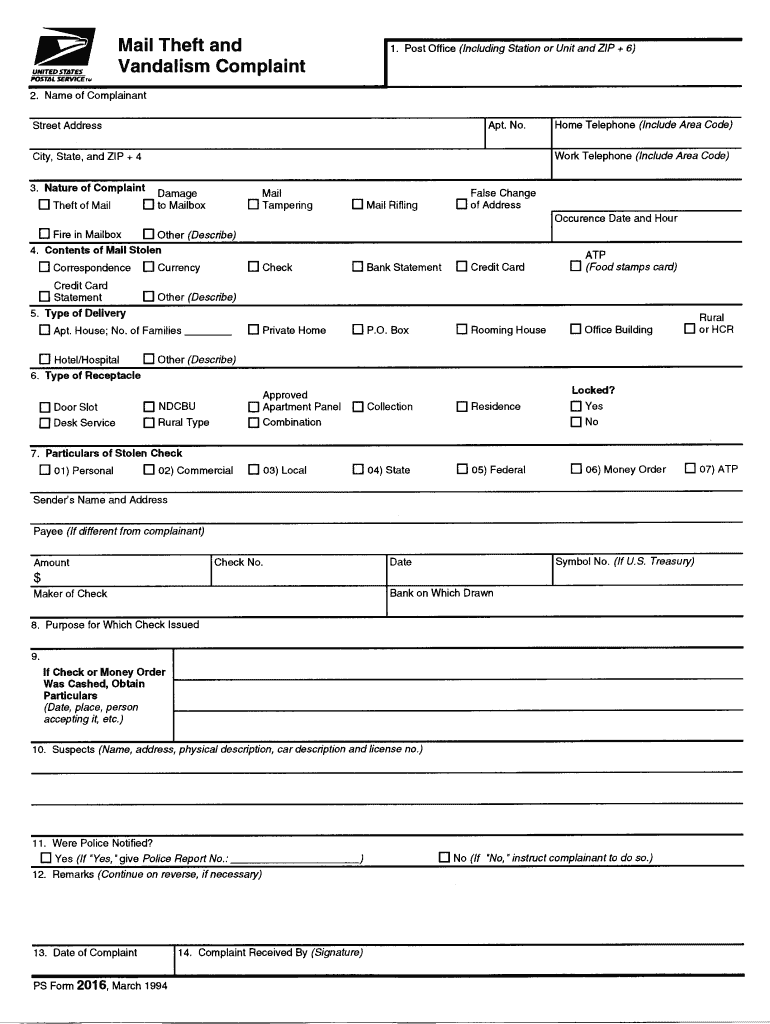  Ps Form 1994-2024