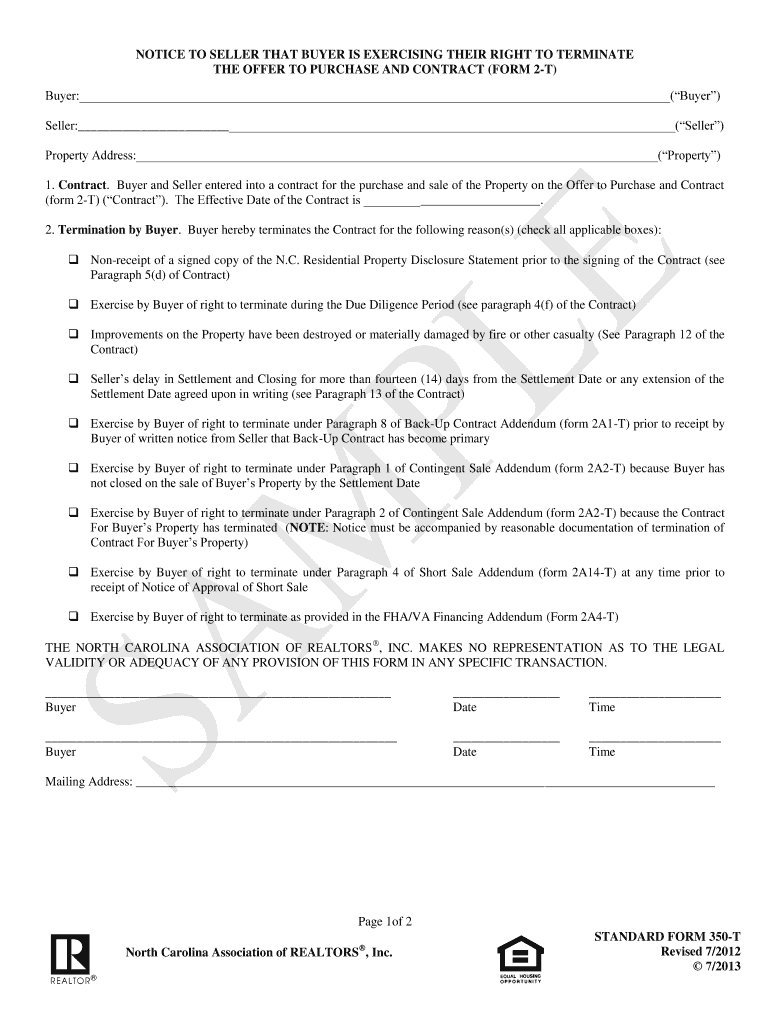 Nc Real Estate Form 350 T