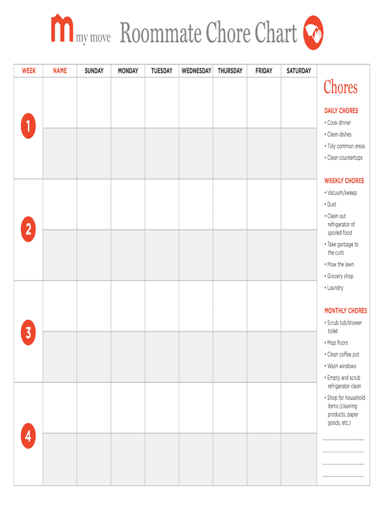 Roommate Chore Chart Generator  Form