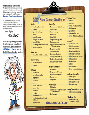 Don Aslette Spring Cleaning Check List  Form