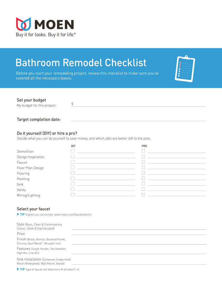 Restroom Checklist Printable  Form