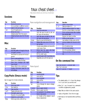 Tmux Cheat Sheet  Form