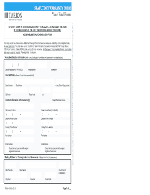 Tarion Year End Form - Fill Out and Sign Printable PDF Template ...