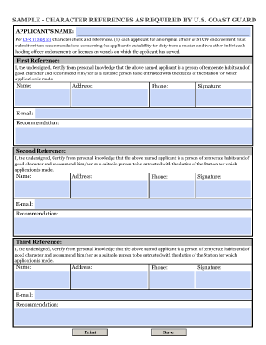 Us Coast Guard Character Reference Forms