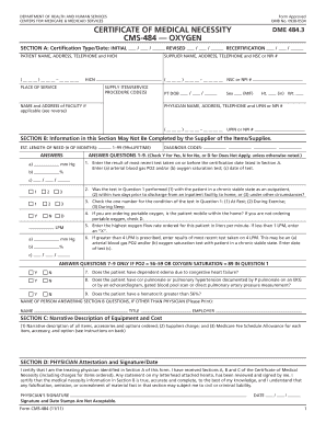 Form CMS 484 Centers for Medicare &amp;amp;amp;amp;amp;amp; Medicaid Services Cms