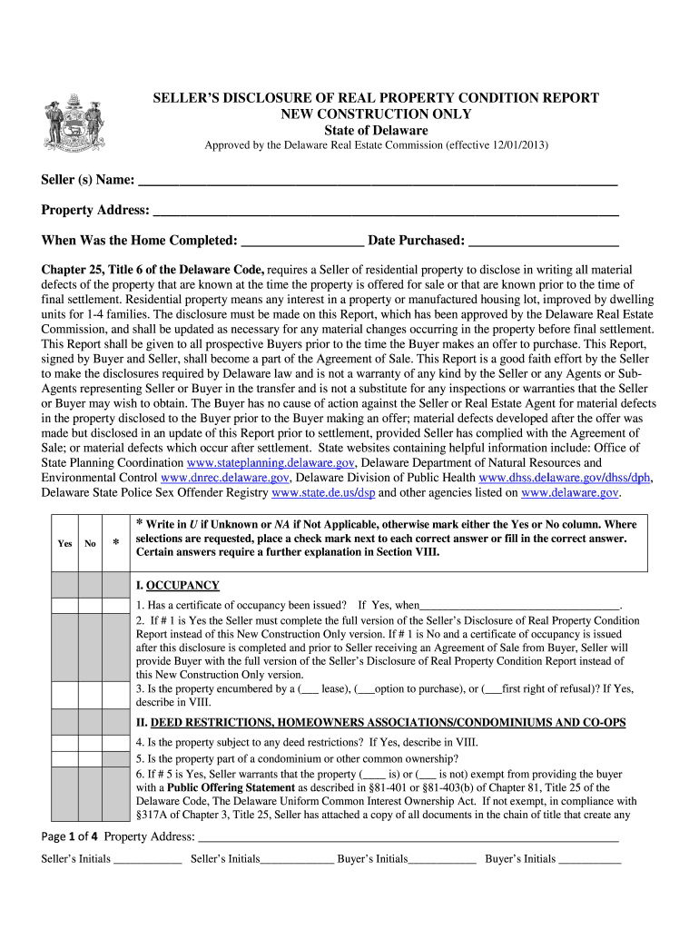  Delaware Disclosure Form 2013-2024