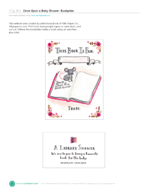 Printable Bookplates for Baby Shower  Form