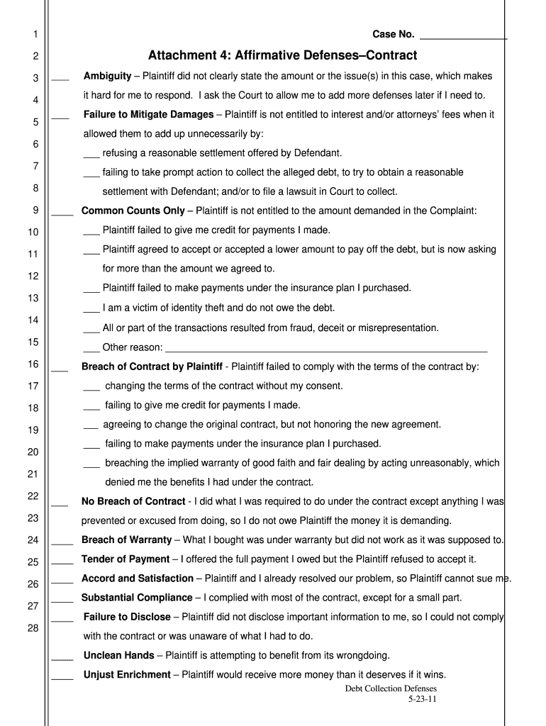 California Defenses 4 Form