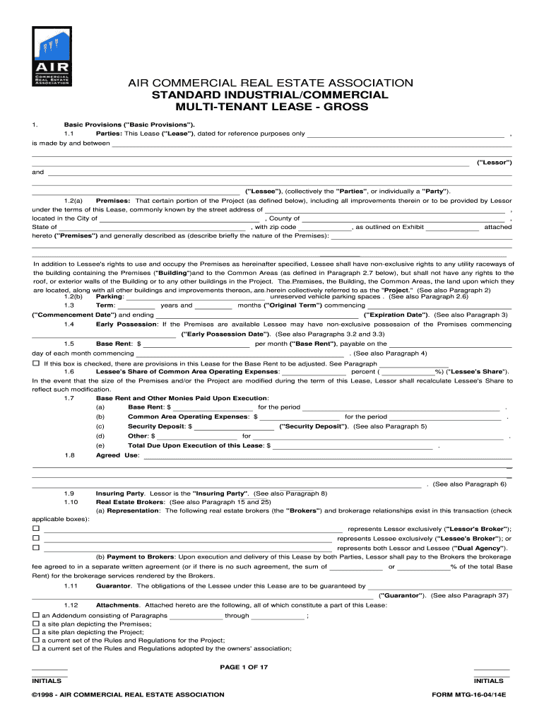 Industrial Multi Tenant Form