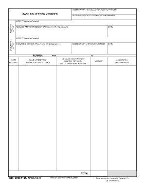 Cash Collection Form