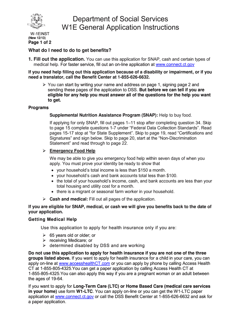  Dss W1e Application Form 2013-2024