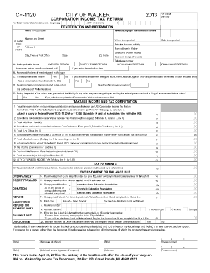 CF 1120 CITY of WALKER City of Walker, Michigan Ci Walker Mi  Form