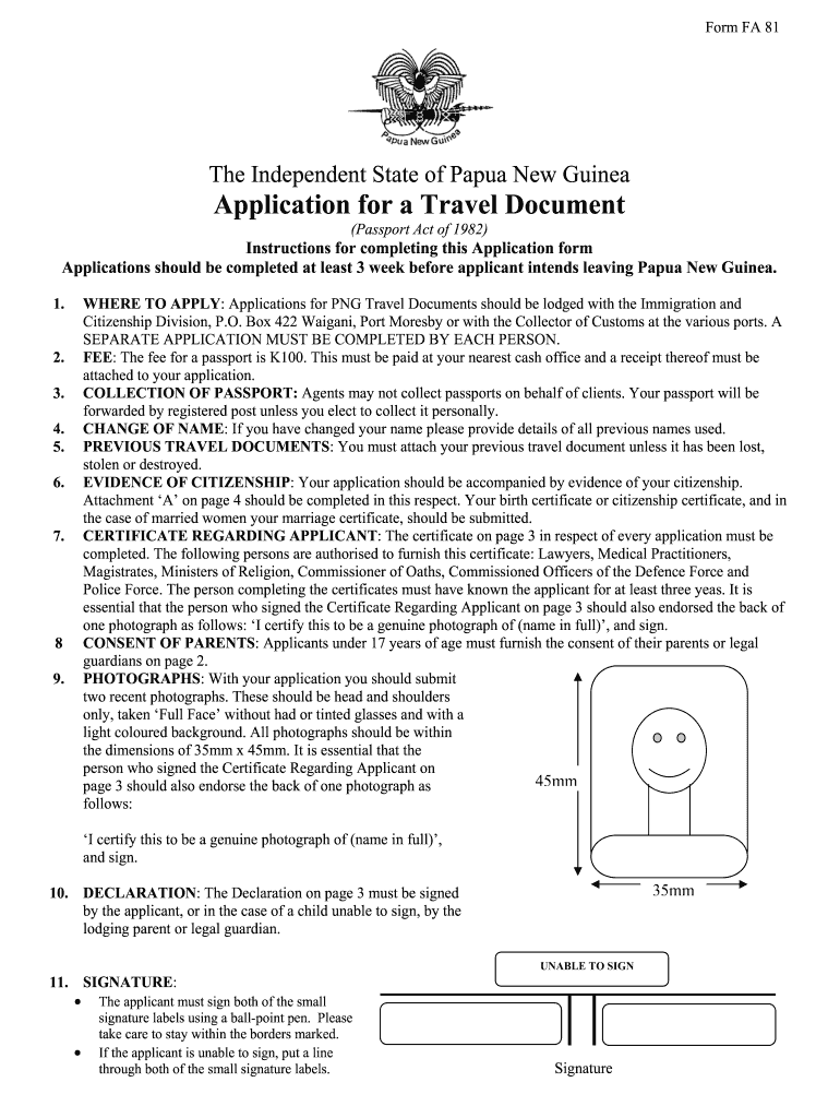 Png Passport Application Form