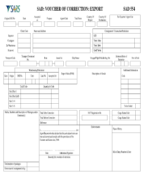 Voucher of Correction  Form