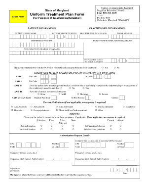 Magellan Uniform Treatment Plan Form