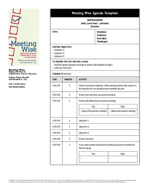 Electronic Fillable Meeting Agenda Form