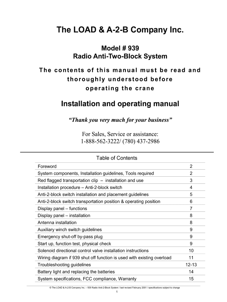 939 Radio Anti 2 Block  Form