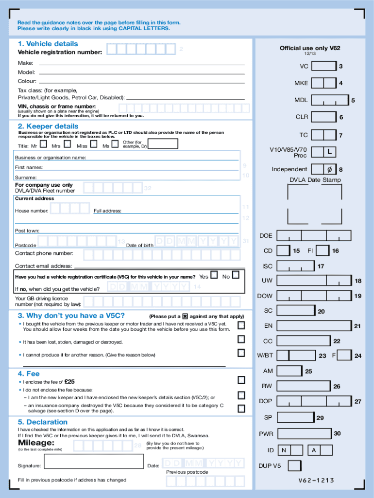 V62 Form