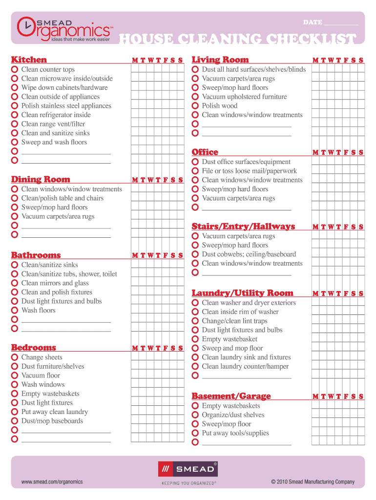 Room Cleaning Checklist Template from www.signnow.com