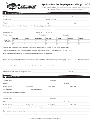 To Download an Employment Application Goldfish Swim School  Form