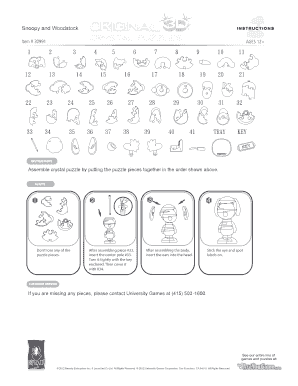Peanuts 3d Crystal Puzzle Instructions  Form