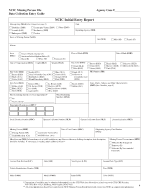 NCIC Initial Entry Report Txdps State Tx  Form
