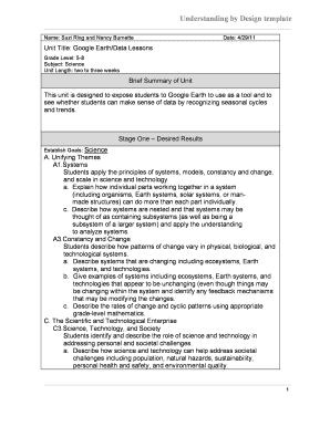 Ubd Template Google DOC  Form