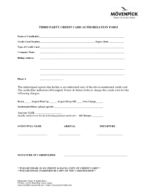 Third Party Credit Authorization  Form