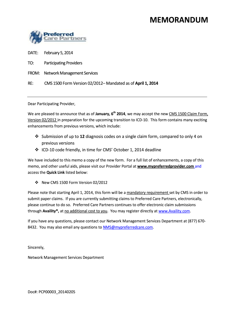 Cms 1500 Claim Form