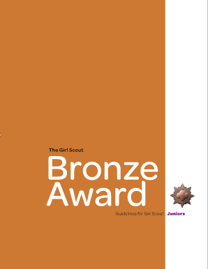 Bronze Award Indd Girl Scouts of the USA Girlscouts  Form