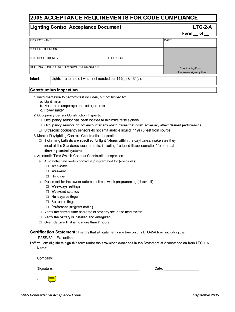 Get and Sign NR LTG 2 a Part 1 of 2  Energy Ca 2005 Form