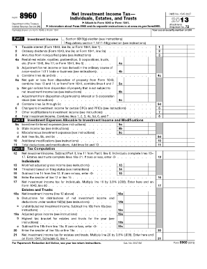 Form 8960 Internal Revenue Service Irs