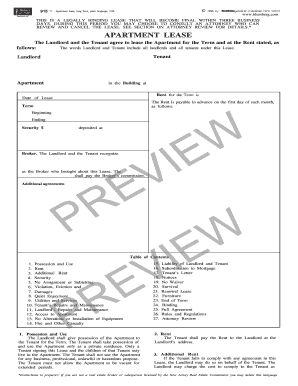 APARTMENT LEASE Blumberg Legal Forms Online